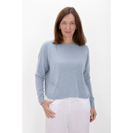 Amazing Woman Jodie Cloud Front Pocket Supersoft Knit Jumper - Blue