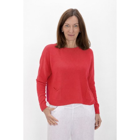 Amazing Woman Jodie Coral Front Pocket Supersoft Knit Jumper - Orange