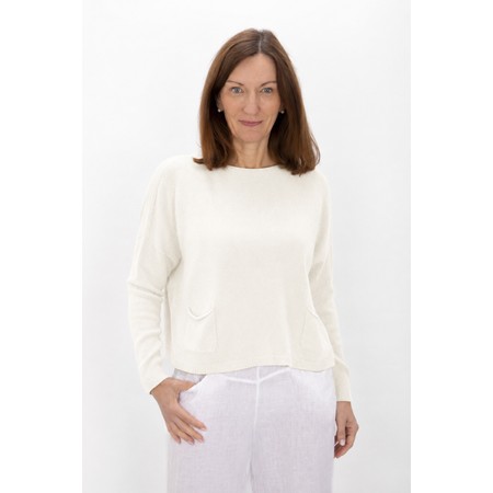 Amazing Woman Jodie Cream Front Pocket Supersoft Knit Jumper - Off-White