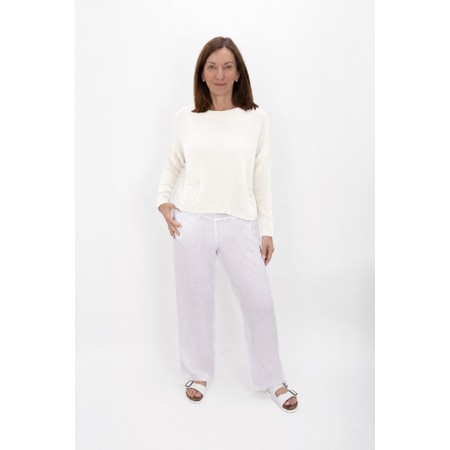 Amazing Woman Jodie Cream Front Pocket Supersoft Knit Jumper - Off-White
