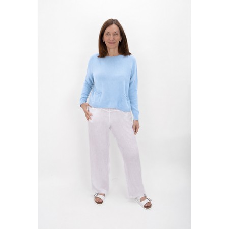 Amazing Woman Jodie Crystal Blue Front Pocket Supersoft Knit Jumper - Blue