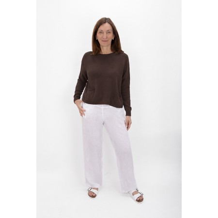 Amazing Woman Jodie Espresso Front Pocket Supersoft Knit Jumper - Brown