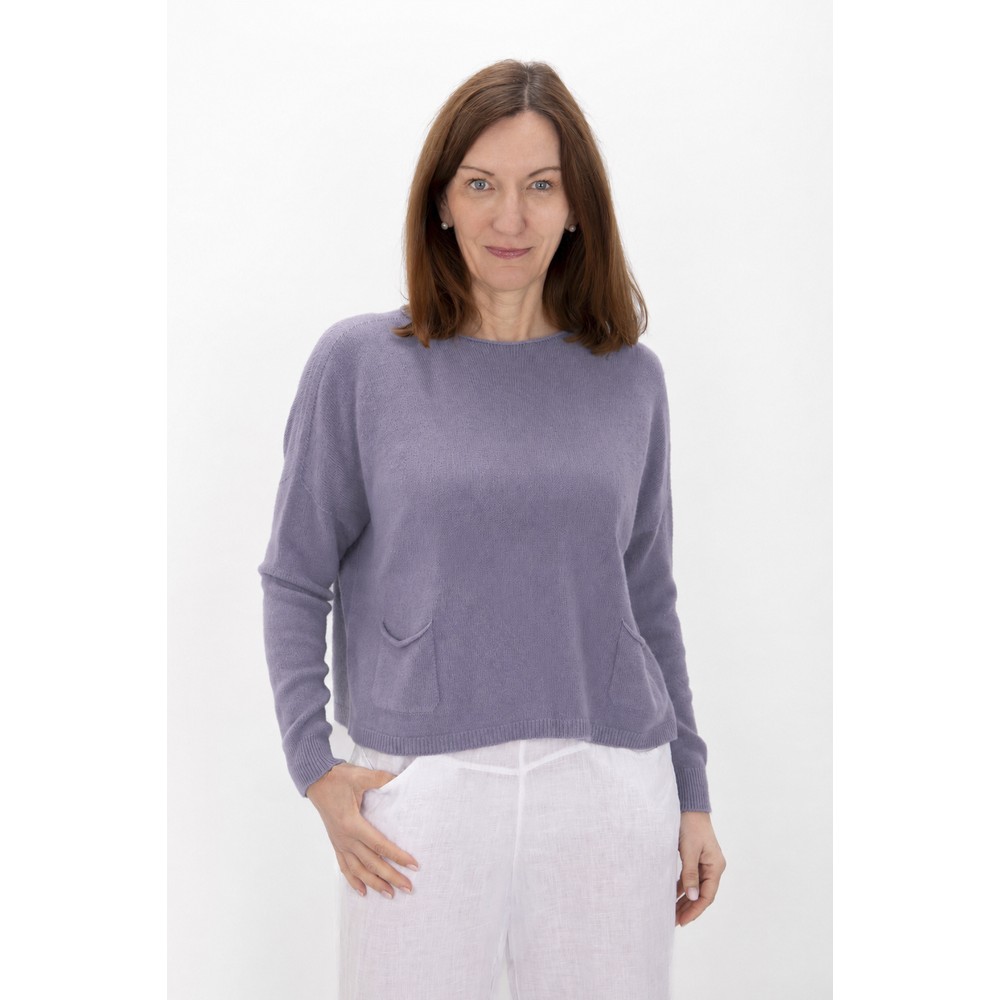Amazing Woman Jodie Frost Front Pocket Supersoft Knit Jumper Frost