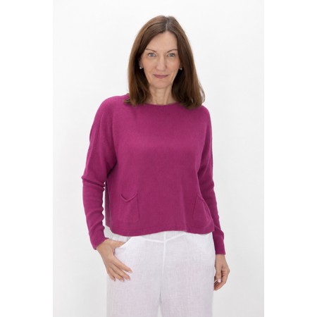 Amazing Woman Jodie Fuchsia Front Pocket Supersoft Knit Jumper - Pink