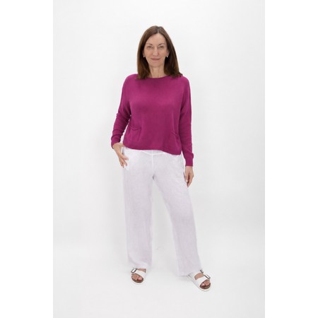 Amazing Woman Jodie Fuchsia Front Pocket Supersoft Knit Jumper - Pink
