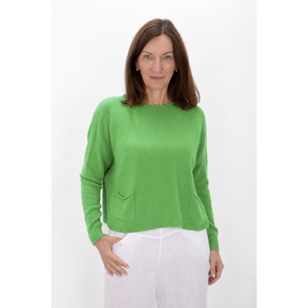 Amazing Woman Jodie Grass Front Pocket Supersoft Knit Jumper - Green