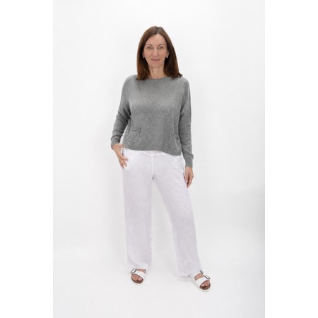 Amazing Woman Jodie Grey Marl Front Pocket Supersoft Knit Jumper - Grey