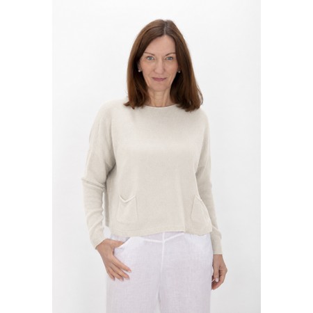 Amazing Woman Jodie Ivory Front Pocket Supersoft Knit Jumper - Off-White