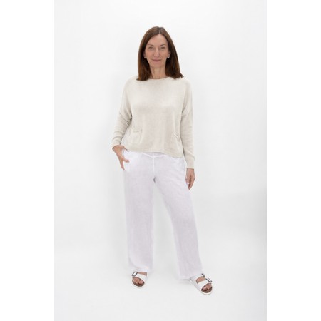 Amazing Woman Jodie Ivory Front Pocket Supersoft Knit Jumper - Off-White
