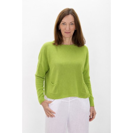 Amazing Woman Jodie Kiwi Front Pocket Supersoft Knit Jumper - Green