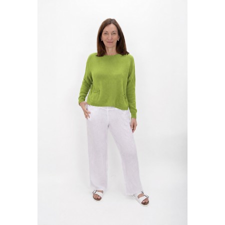 Amazing Woman Jodie Kiwi Front Pocket Supersoft Knit Jumper - Green