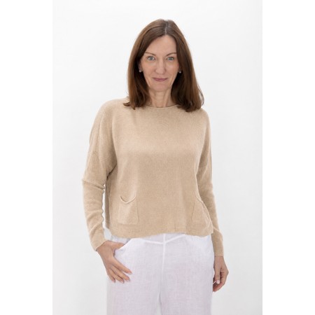 Amazing Woman Jodie Latte Shake Front Pocket Supersoft Knit Jumper - Beige