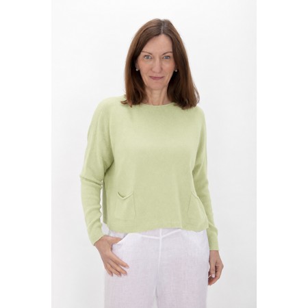 Amazing Woman Jodie Leek Front Pocket Supersoft Knit Jumper - Green