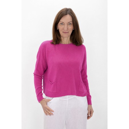 Amazing Woman Jodie Magenta Front Pocket Supersoft Knit Jumper - Pink