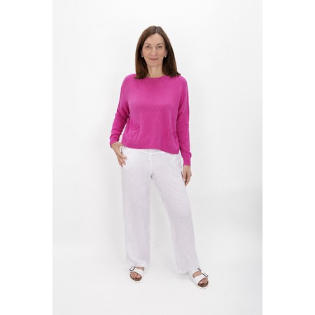 Amazing Woman Jodie Magenta Front Pocket Supersoft Knit Jumper - Pink