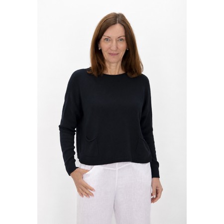 Amazing Woman Jodie Navy Front Pocket Supersoft Knit Jumper - Blue