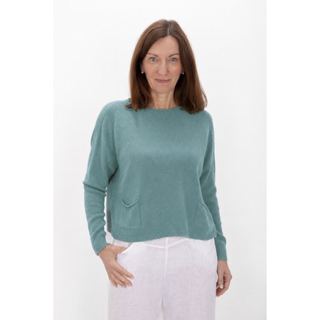 Amazing Woman Jodie Opal Front Pocket Supersoft Knit Jumper - Green