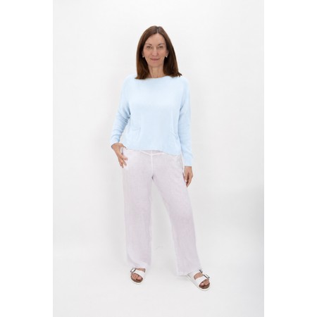 Amazing Woman Jodie Pale Blue Front Pocket Supersoft Knit Jumper - Blue