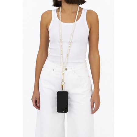 Eliza Gracious Cream Beaded Long Necklace - Off-White