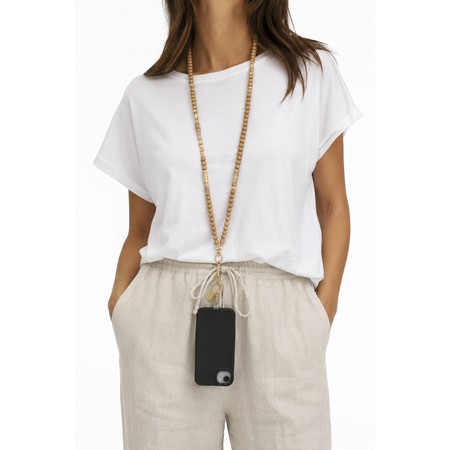 Eliza Gracious Beige Beaded Long Necklace - Beige