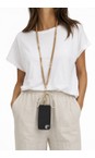Eliza Gracious Beige Beige Beaded Long Necklace  
