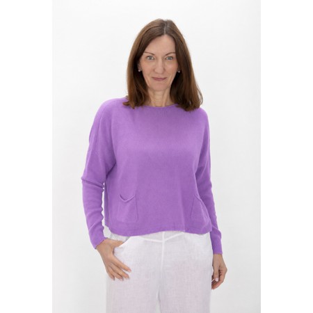 Amazing Woman Jodie Pansy Front Pocket Supersoft Knit Jumper - Purple