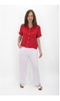 Amazing Woman Red Marilyn Red Boxy Linen Shirt  