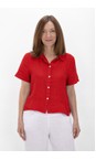 Amazing Woman Red Marilyn Red Boxy Linen Shirt  