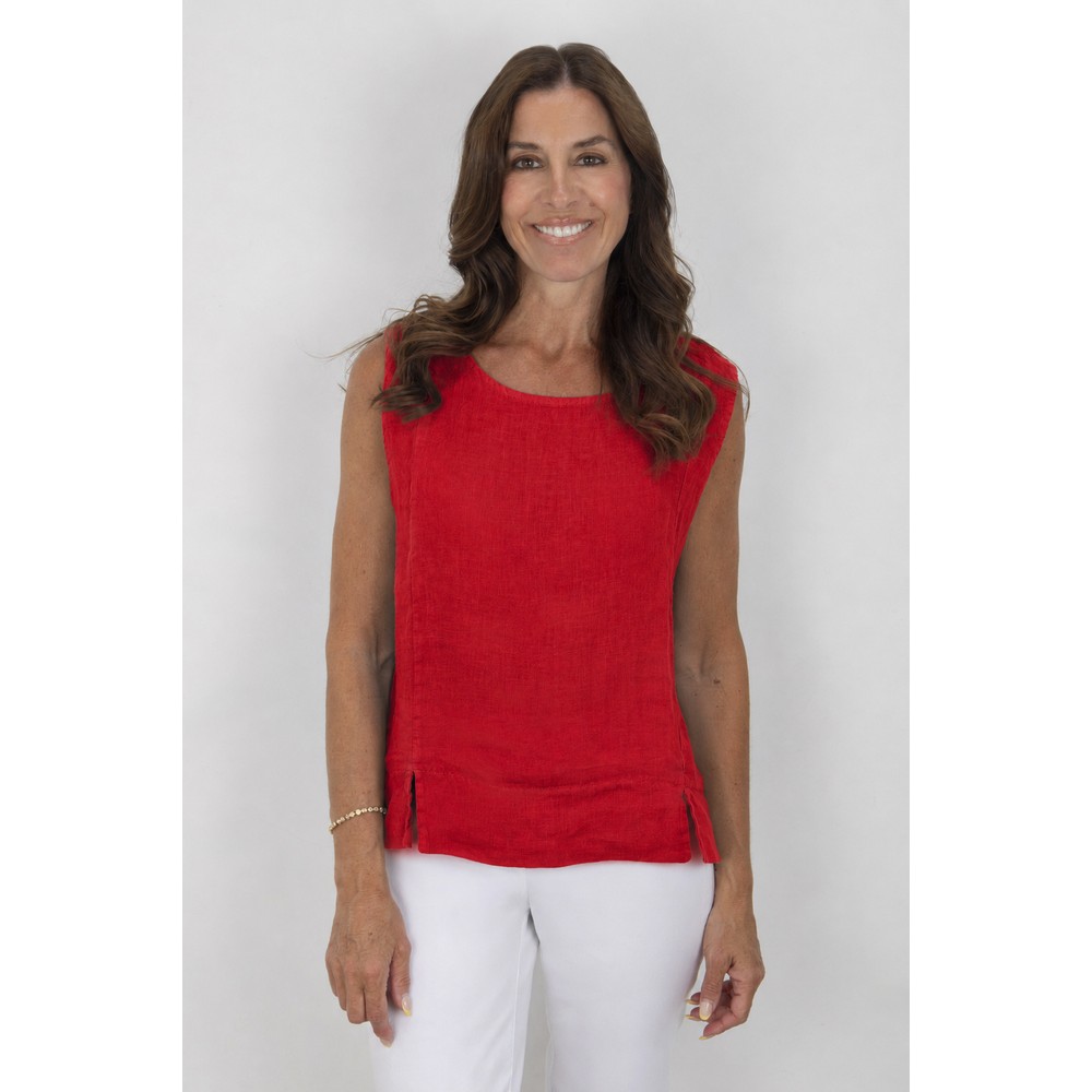 Amazing Woman Lucie Linen Red Cami Top Red