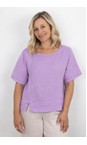 Amazing Woman Lilac Lucie Lilac Short Sleeved Linen Top  