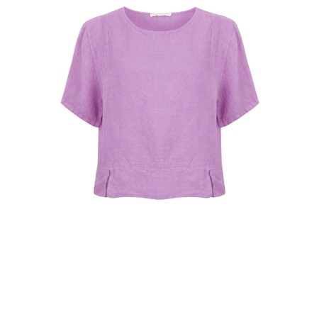 Amazing Woman Lucie Lilac Short Sleeved Linen Top - Purple