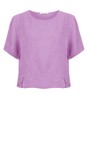 Amazing Woman Lilac Lucie Lilac Short Sleeved Linen Top  
