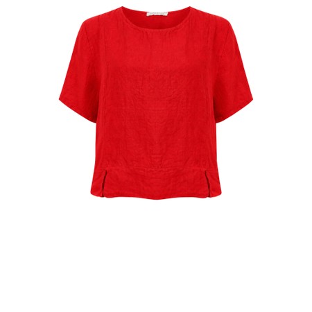 Amazing Woman Lucie Red Short Sleeved Linen Top - Red