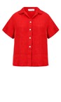 Amazing Woman Red Marilyn Red Boxy Linen Shirt  