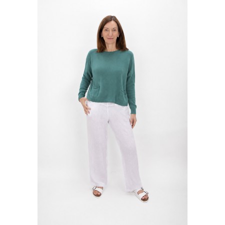 Amazing Woman Jodie Petrol Front Pocket Supersoft Knit Jumper - Blue