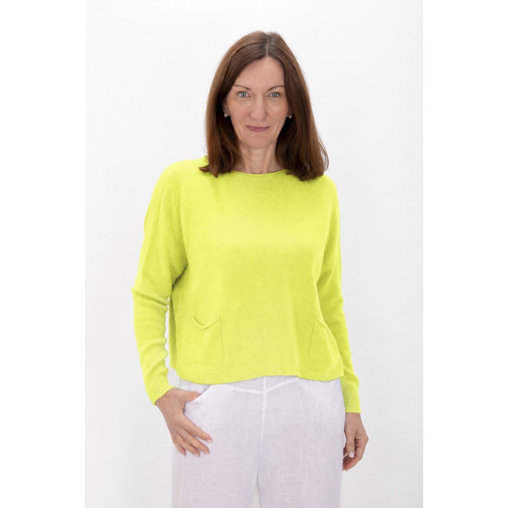 Amazing Woman Jodie Pistachio Front Pocket Supersoft Knit Jumper Pistachio