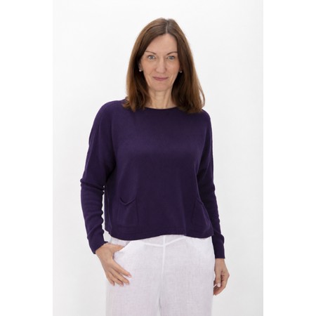Amazing Woman Jodie Purple Front Pocket Supersoft Knit Jumper - Brown