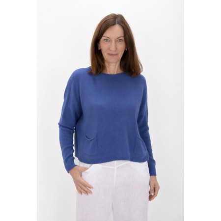 Amazing Woman Jodie Sapphire Front Pocket Supersoft Knit Jumper - Blue