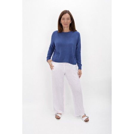 Amazing Woman Jodie Sapphire Front Pocket Supersoft Knit Jumper - Blue