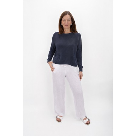 Amazing Woman Jodie Shadow Blue Front Pocket Supersoft Knit Jumper - Blue