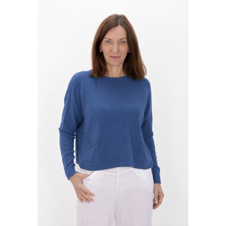 Amazing Woman Jodie Summer Blue Front Pocket Supersoft Knit Jumper - Blue
