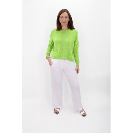 Amazing Woman Jodie Summer Green  Front Pocket Supersoft Knit Jumper - Green