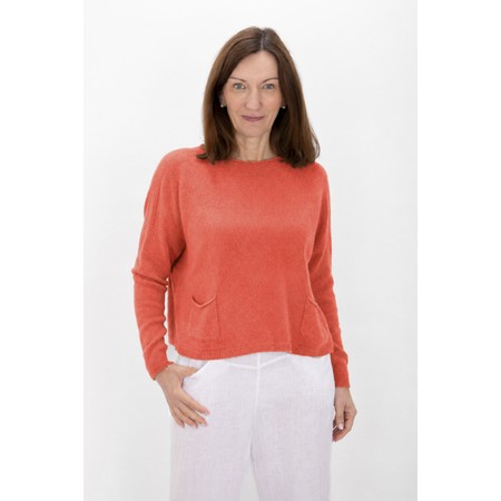 Amazing Woman Jodie Summer Orange Front Pocket Supersoft Knit Jumper - Orange