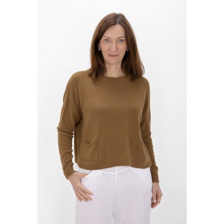 Amazing Woman Jodie Toast Front Pocket Supersoft Knit Jumper - Brown