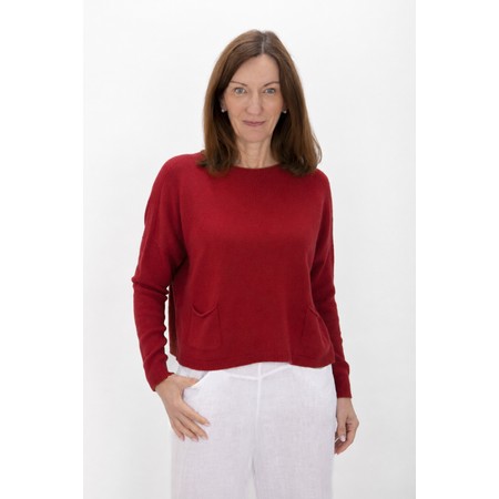 Amazing Woman Jodie True Red Front Pocket Supersoft Knit Jumper - Red