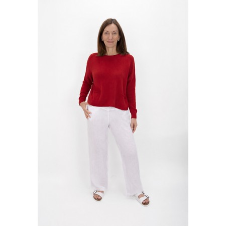 Amazing Woman Jodie True Red Front Pocket Supersoft Knit Jumper - Red