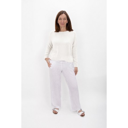 Amazing Woman Jodie White Front Pocket Supersoft Knit Jumper - White