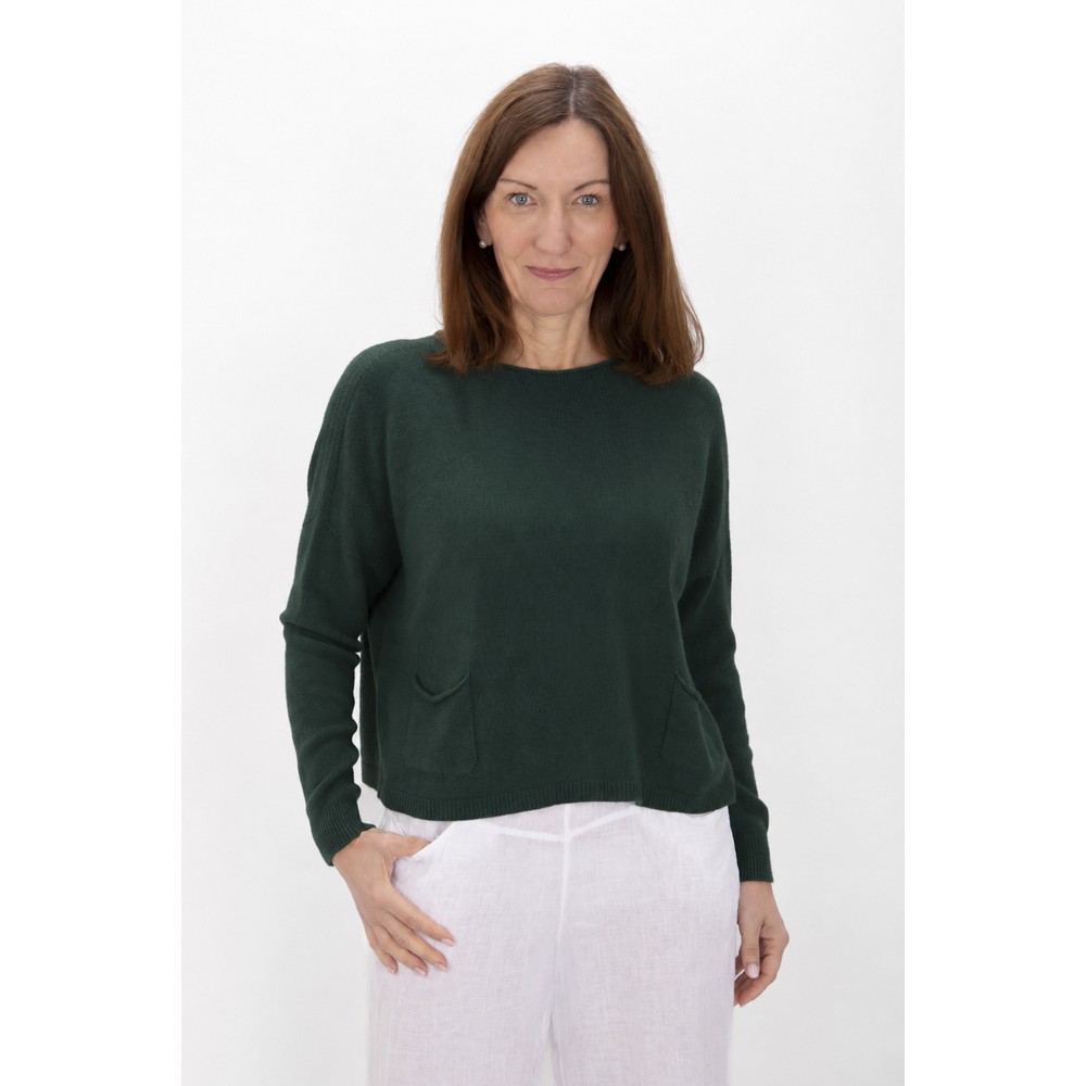 Amazing Woman Jodie Forest Front Pocket Supersoft Knit Jumper Forest