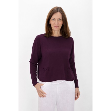 Amazing Woman Jodie Plum Front Pocket Supersoft Knit Jumper - Purple