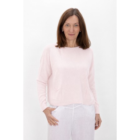 Amazing Woman Jodie Pale Pink Front Pocket Supersoft Knit Jumper - Pink